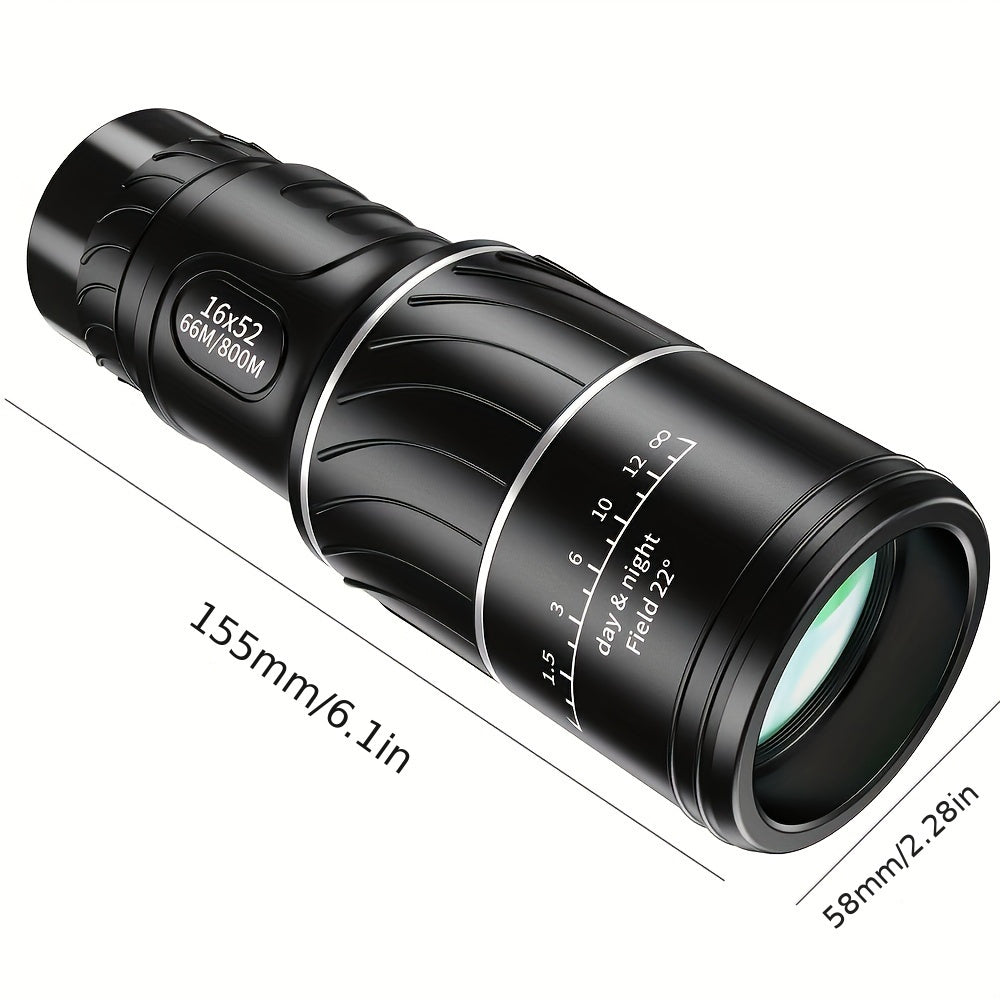 16X52 Outdoor Monocular HD Compact Handheld Telescope for Bird Watching Camping
