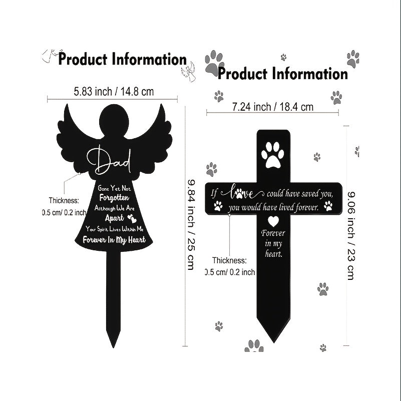 Pet Memorial Garden Cross Stake For Cats And Dogs