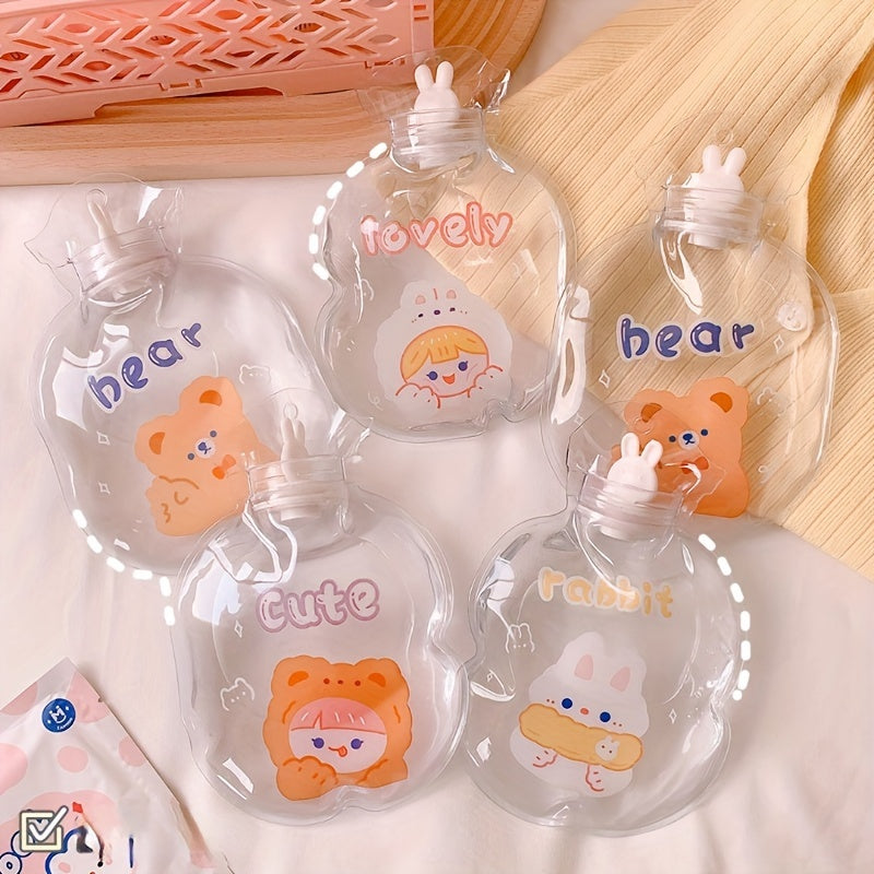 Cartoon Transparent Hot Water Bag Girly Portable Water-filled Hot Water Bottle