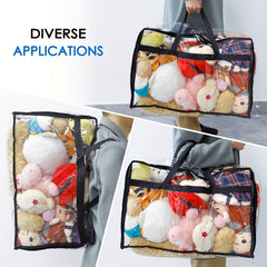 4pcs Plastic Storage Bags with Zippers and Handles