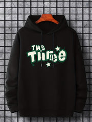 Men's Three Print Hoodie Casual Hooded Sweatshirt