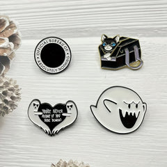 Halloween Cartoon Love Ghost Smiley Face Cat Bag Brooch