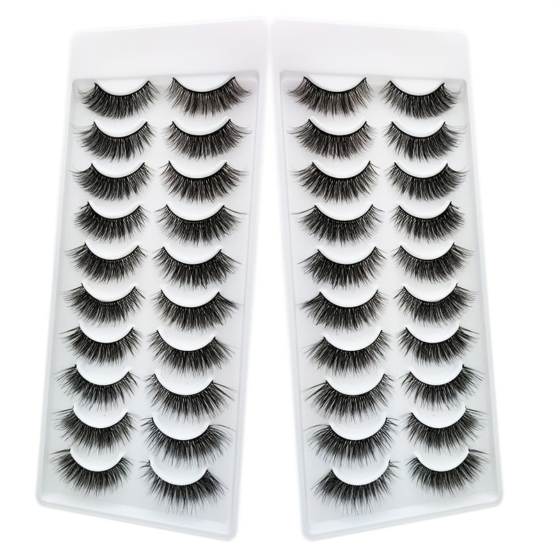 20 pairs 3D Faux Mink Eyelashes Natural Wispy Fluffy Extension Makeup
