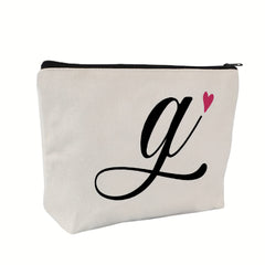 Monogram Travel Makeup Bag Roomy Cosmetic Bag With Zipper