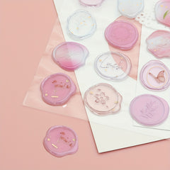 DIY Butterfly Flower Lacquer Drop Glue Stamp Stickers 15pcs