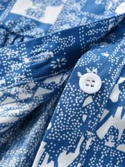 Girls Flower Print Long Sleeve Dress