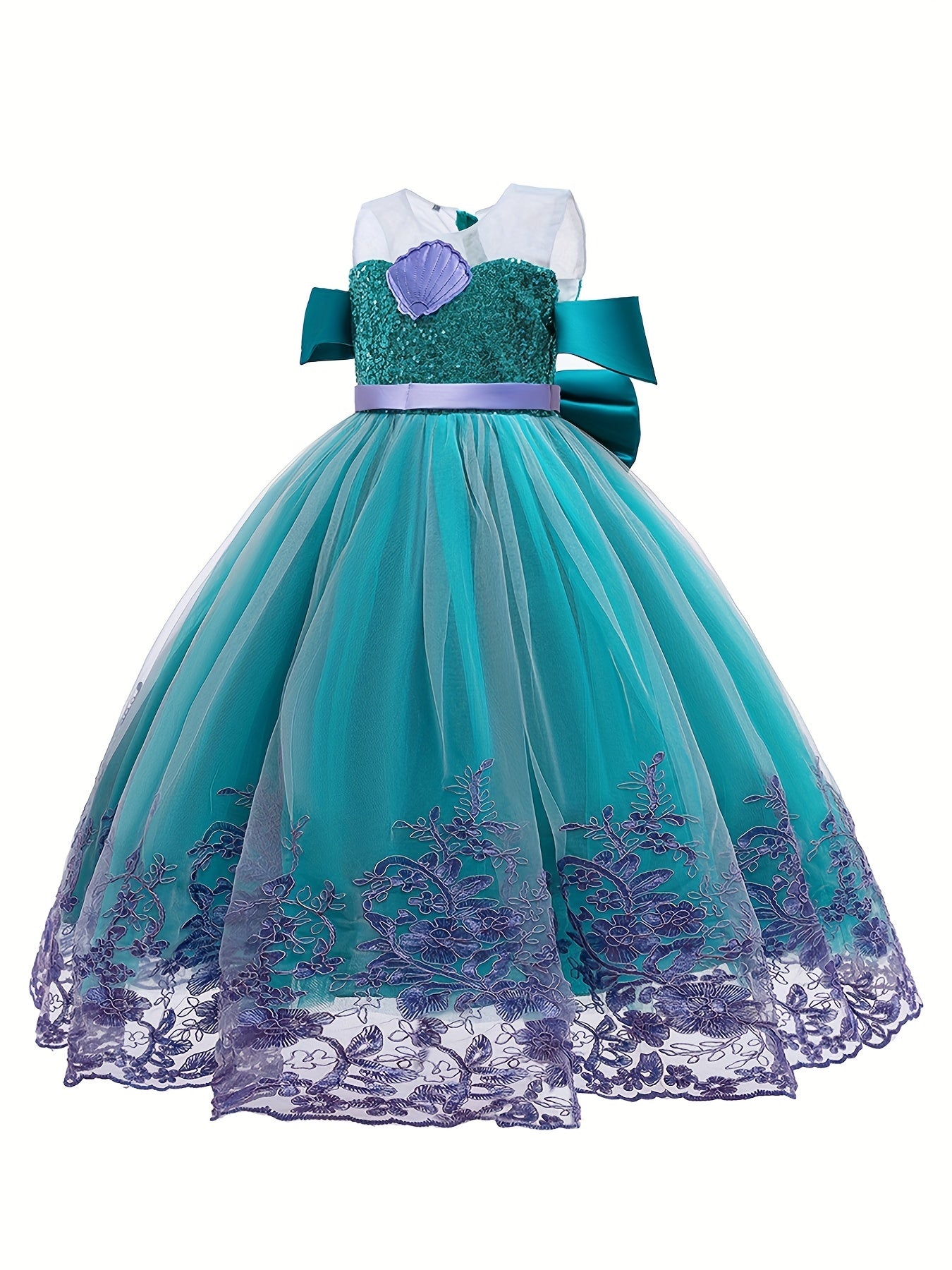 Girl's Mermaid Dress Princess Costume Lace Tulle Floor Length