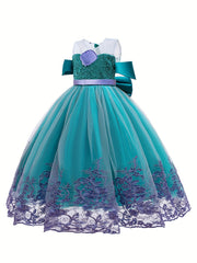 Girl's Mermaid Dress Princess Costume Lace Tulle Floor Length