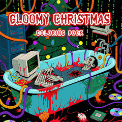 Dark Goth Christmas Adult Coloring Book - Terrifying Santa Holiday Scene