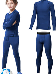 Youth Compression Set Quick Dry Long Sleeve Shirt Shorts Base Layer Pants