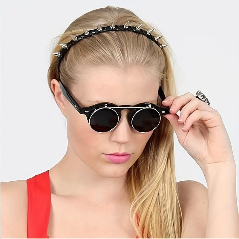 Round Retro Steampunk Sunglasses UV400