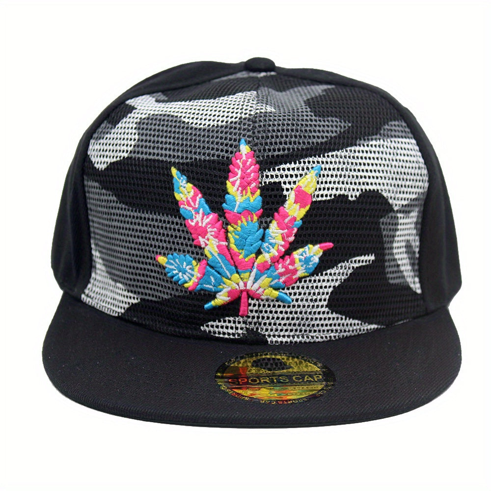 Sunshade Maple Leaf Embroidery Print Baseball Cap Adjustable Outdoor Sport