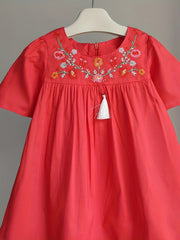 Toddler Girls Flowers Embroidered Princess Dress Kids Summer Clothes