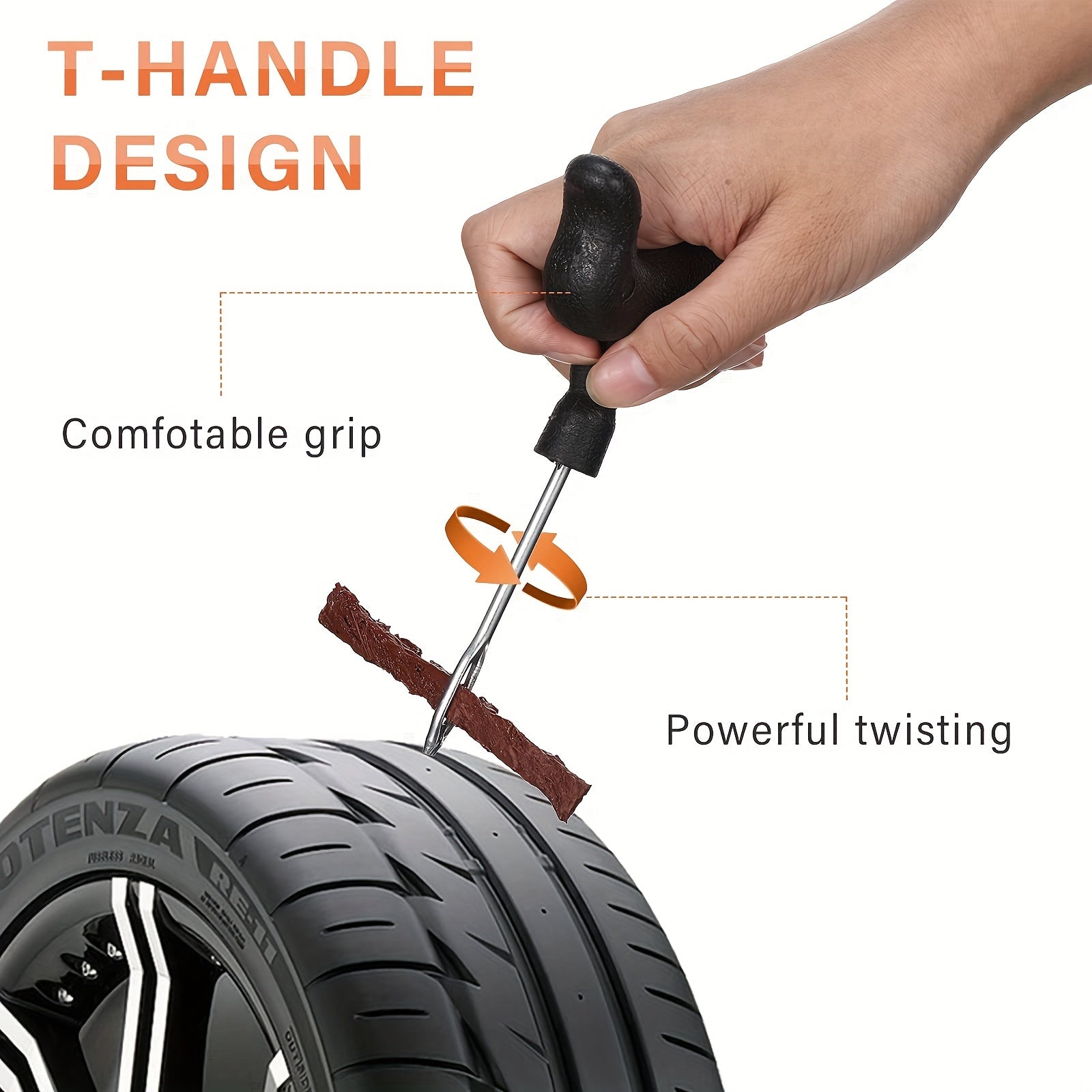 Tubeless Tire Repair Kit Auto Tire Plug Tool for Car Truck RV Trailer Punctures