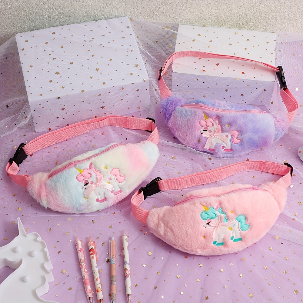 Kids Cartoon Pony Plush Waist Bag - Gift For Girls