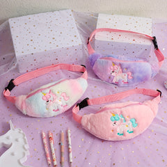 Kids Cartoon Pony Plush Waist Bag - Gift For Girls