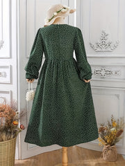 Girls Polka Dot Long Sleeve Dress for Fall Spring