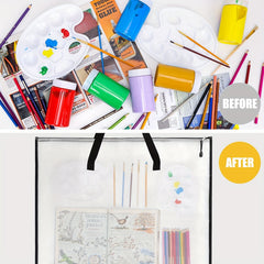 4pcs Artwork Bag Artwork Organizer Zipper Handle Posters Scrapbooking