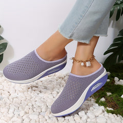 Women's Closed Toe Mule Sneakers Air Cushion Comfort Slip On Shoes