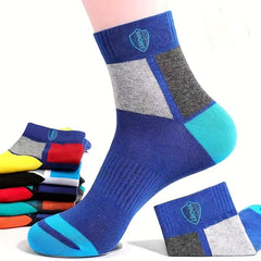 5 Pairs Men's Breathable Sport Socks Thick Mid Calf Socks