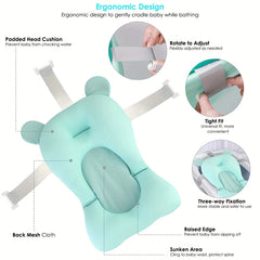 Baby Bathing Non-slip Mat with Pocket Bath Net