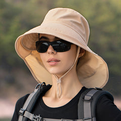 Outdoor Wide Brim Anti UV Bucket Hat For Hiking Fishing