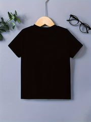 Boy's Music Note Graphic T shirt Casual Slightly Stretch Tee Kids Clothing
