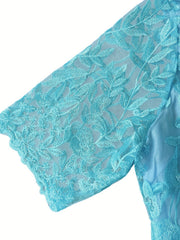 Floral Jacquard Layered Event Dress