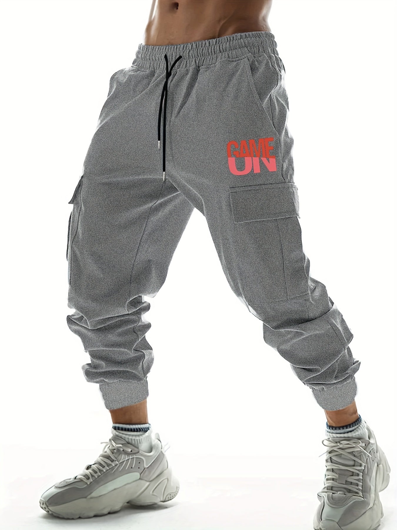 Game On Casual Cargo Pants Men's Joggers For Spring Summer