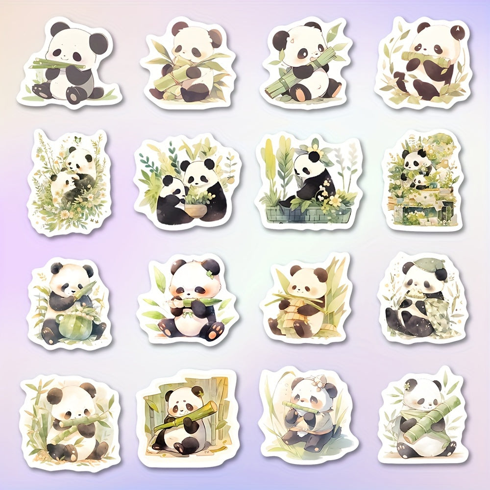 64pcs Cartoon Panda Stickers Pack For Kids Laptop Bike Decoration