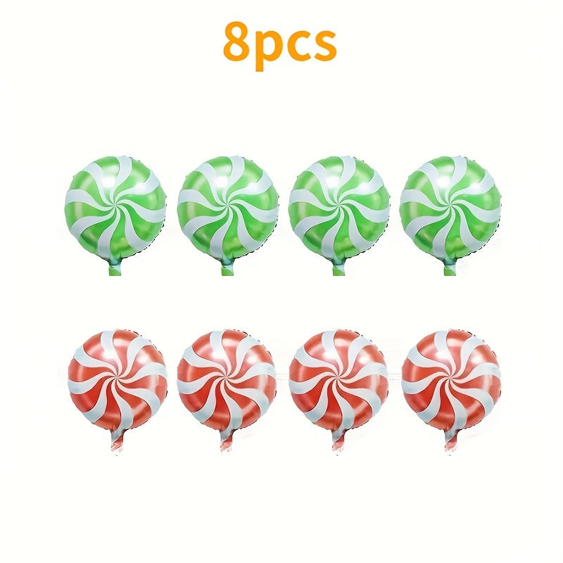 Red Green Windmill Candy Star Balloons - Christmas Party Decorations