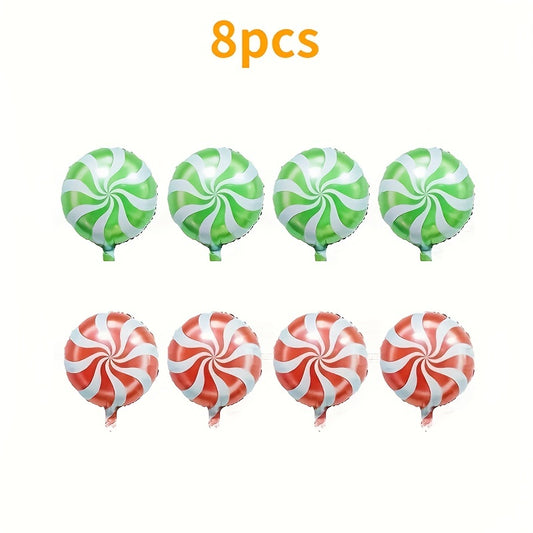 Red Green Windmill Candy Star Balloons - Christmas Party Decorations