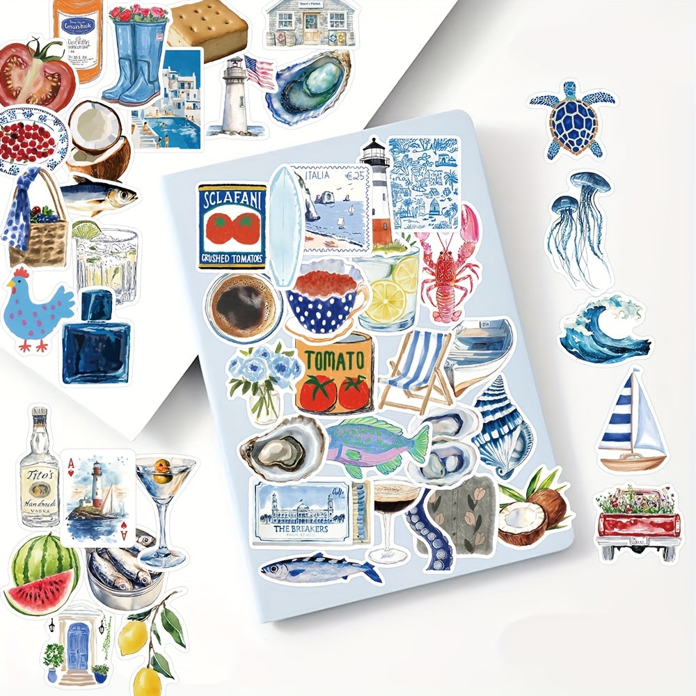 50 Mediterranean Art Stickers Phone Guitar Laptop Decoration