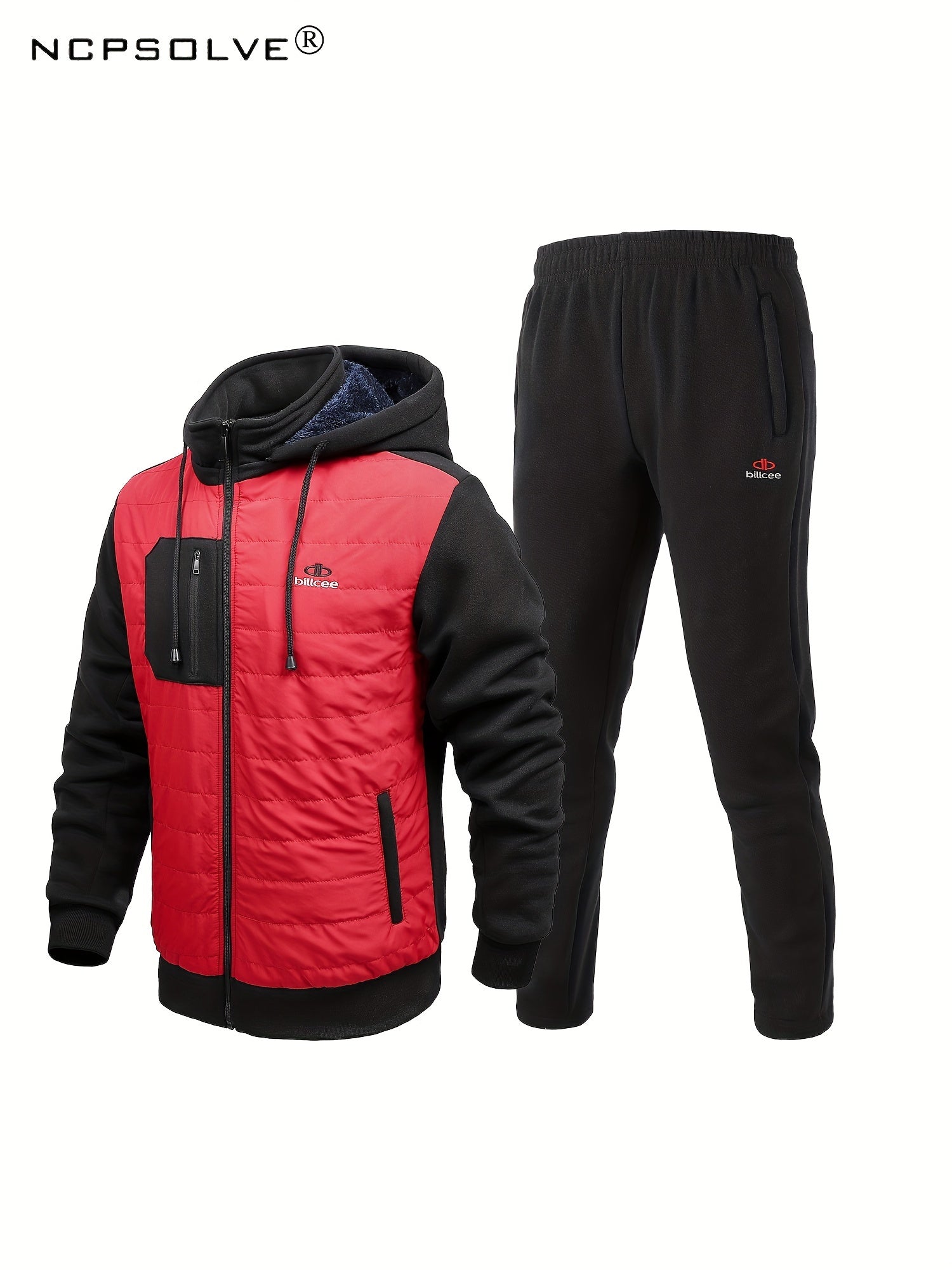 Men's Thermal Sports Suit with Hooded Jacket & Pants