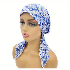 Vintage Paisley Print Turban Cap Lightweight Head Scarf Women Ramadan Hijab