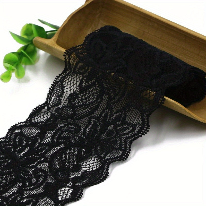 2m Embroidered Elastic Lace Fabric Ribbon Garment Decoration