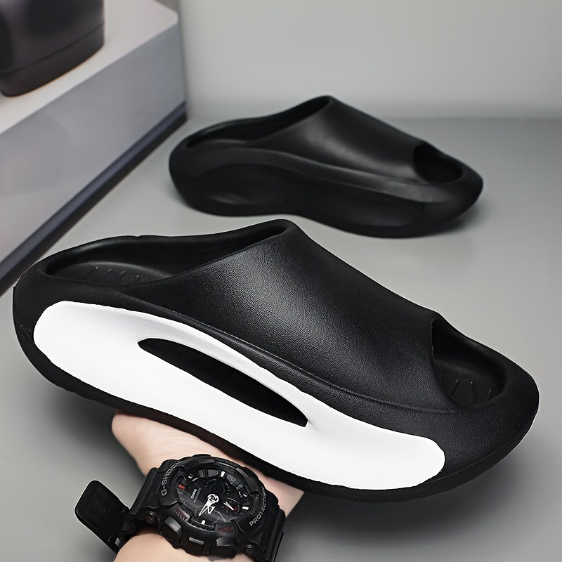 Men's Colour Block Slippers Comfy Non Slip Open Toe Slides