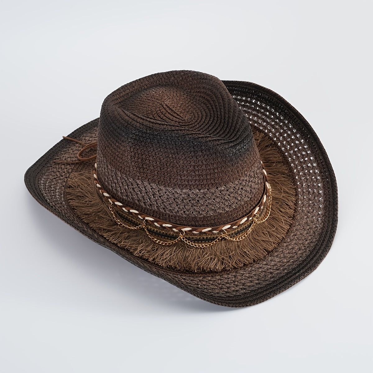 Retro Cowboy Straw Hat Beach Sunshade Hat For Travel Spring Summer