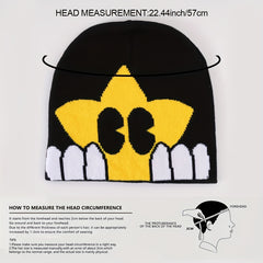 Cartoon Star Jacquard Beanie Candy Lightweight Knitted Skull Cap Unisex