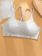 3pcs Girls Bra Breathable Soft Tube Top Multiple Colors Underwear Teens