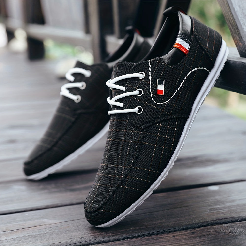 Men's Lace up Loafer Shoes Breathable Lightweight Non slip Slip On Shoes