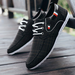 Men's Lace up Loafer Shoes Breathable Lightweight Non slip Slip On Shoes