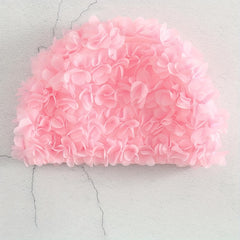 Peach Pink 3D Flower Swim Hat for Women