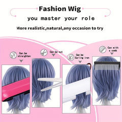 Men's Short Straight Wig Anime Costume Wigs for Parties