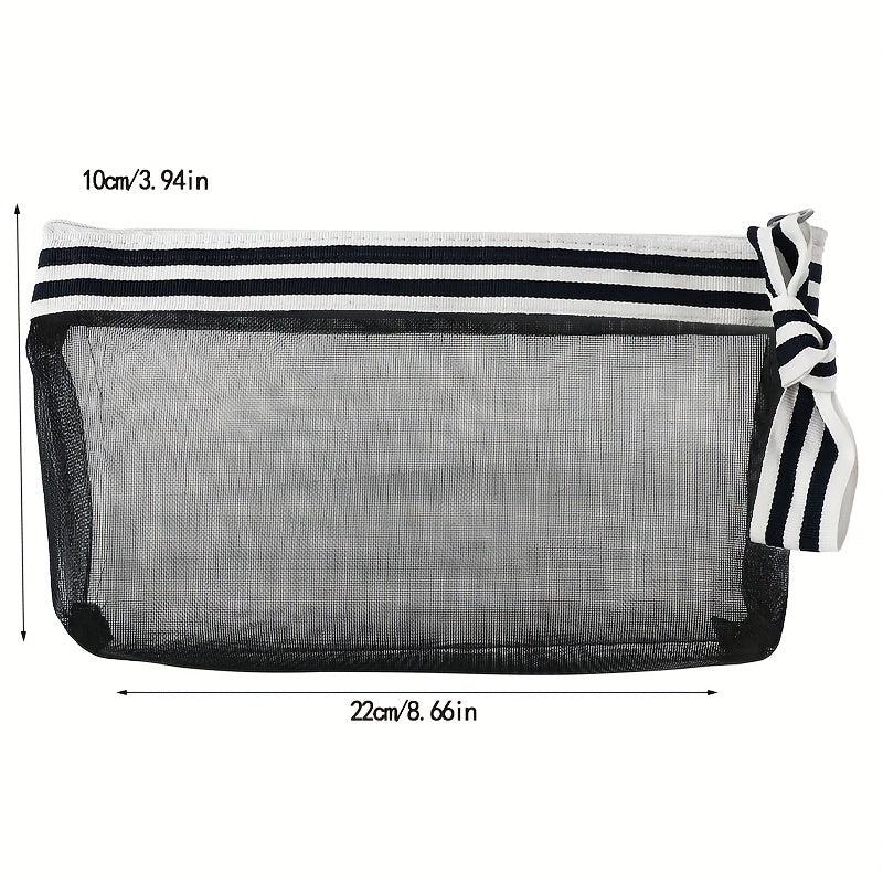 Thickened Mesh Handheld Pencil Case & Large Capacity Stationery Bag