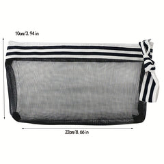 Thickened Mesh Handheld Pencil Case & Large Capacity Stationery Bag