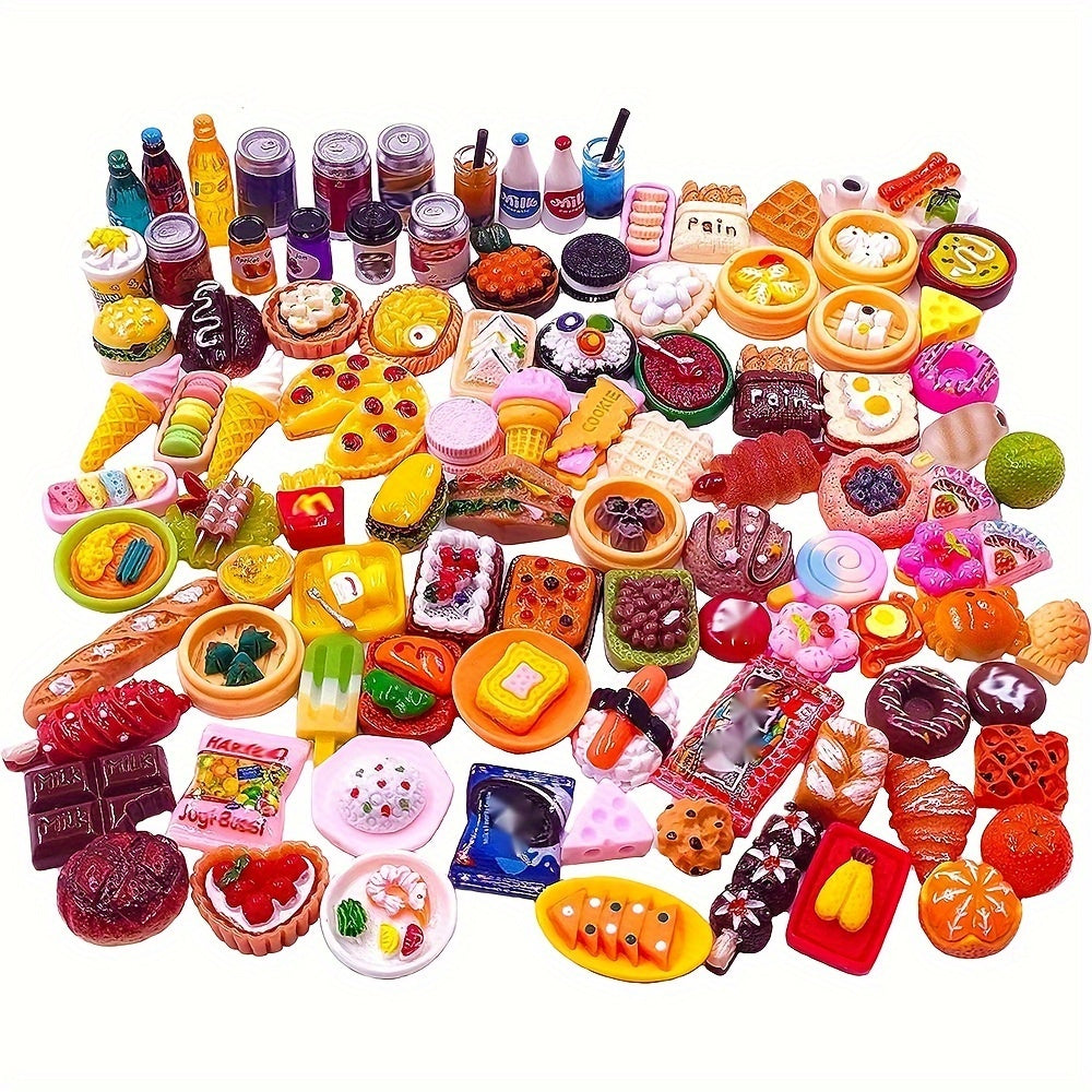 Mini Food and Drinks Set for Dollhouse Play