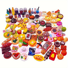 Mini Food and Drinks Set for Dollhouse Play