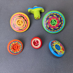 6pcs Five Tops 1 Launcher Kids Toy Various Gameplay Colorful Layer Spin