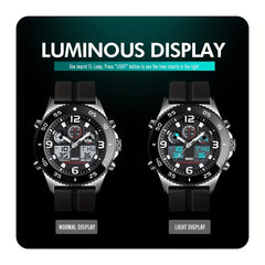 Dual Display Military Electronic Watch Outdoor Sports Waterproof